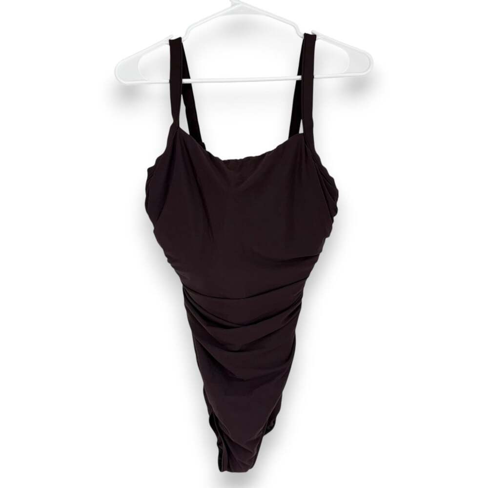 Miraclesuit Women 16 One Piece Swimsuit Solid Brown Underwire Stretch Slimming